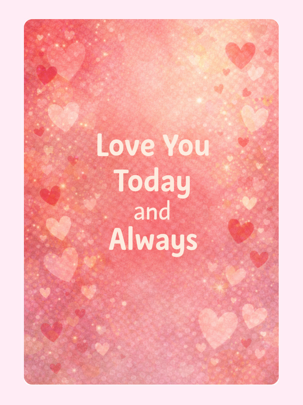 Love you today letterbox cake card with freshly baked cake slices