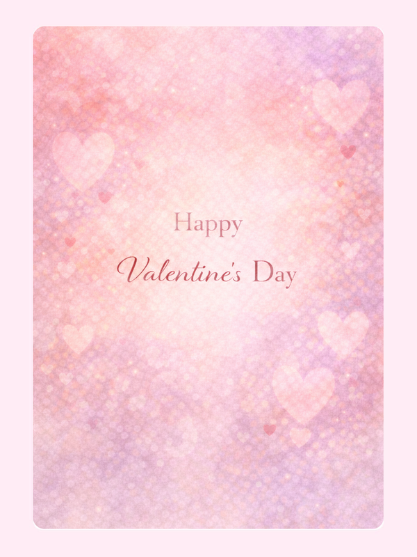 Pink Heart Cake Card, Valentine's Day