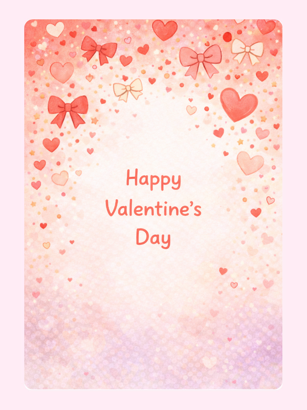 Valentine Love letterbox cake card with freshly baked cake slices
