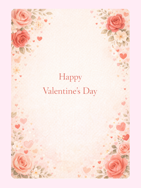 Garden of Love Cake Card, Valentine's Day