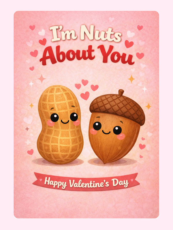 I'm Nuts About You Cake Card, Valentine's Day