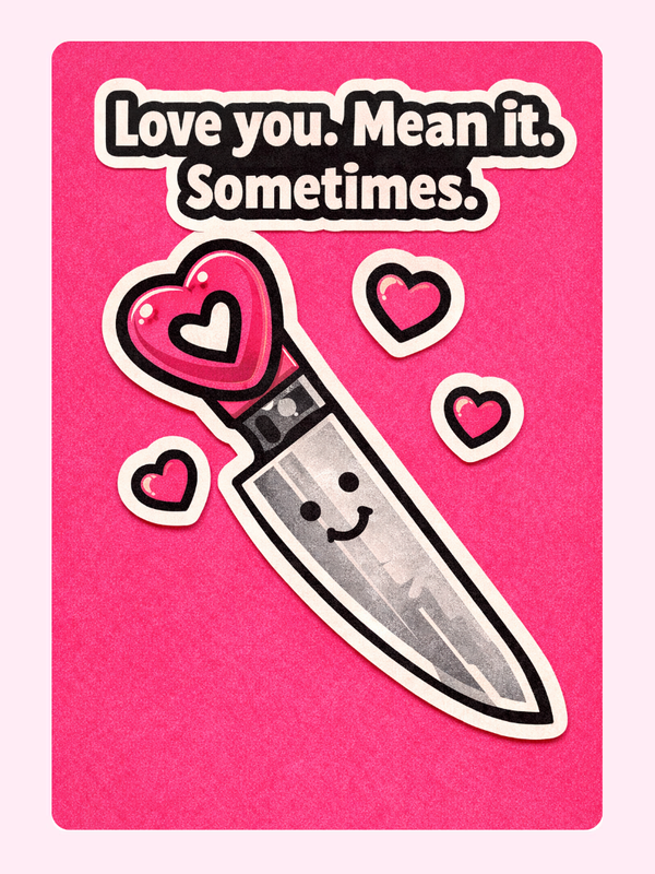Knife Cake Card, Valentine's Day