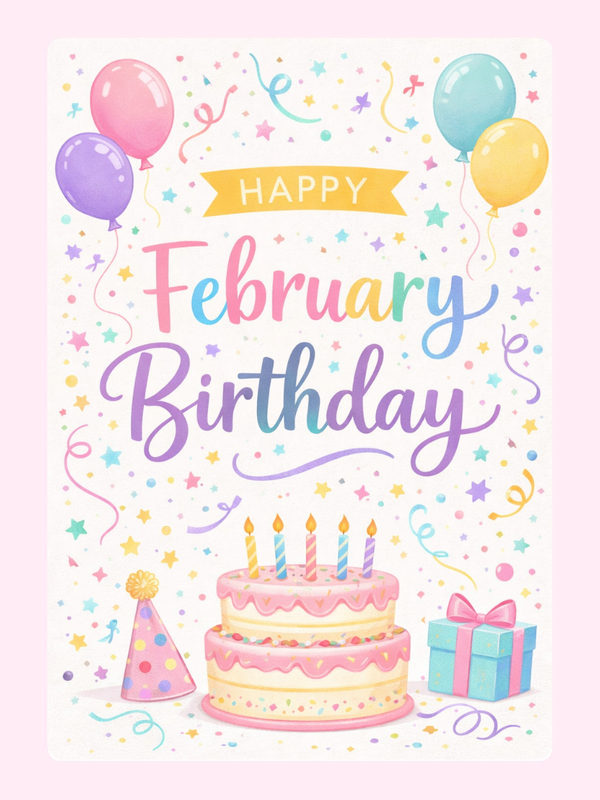Colourful Cake Card, birthday
