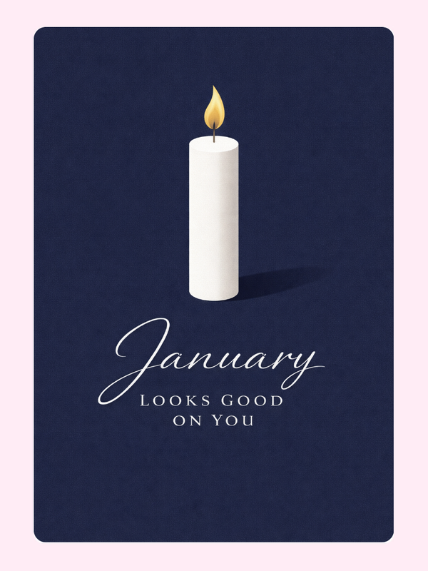 January Candle Cake Card, birthday