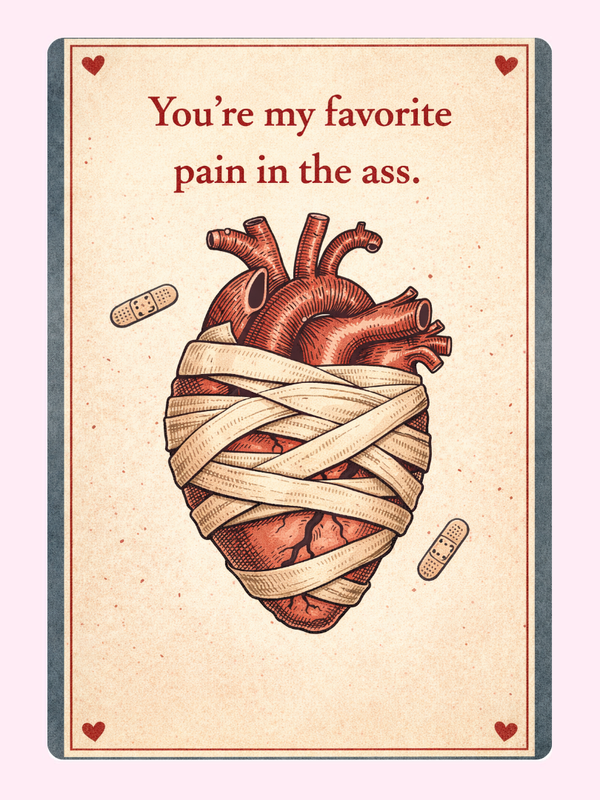Heart Aid Cake Card, Valentine's Day