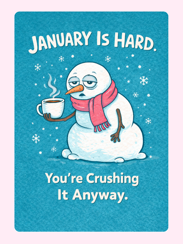 Hard January Cake Card, just because