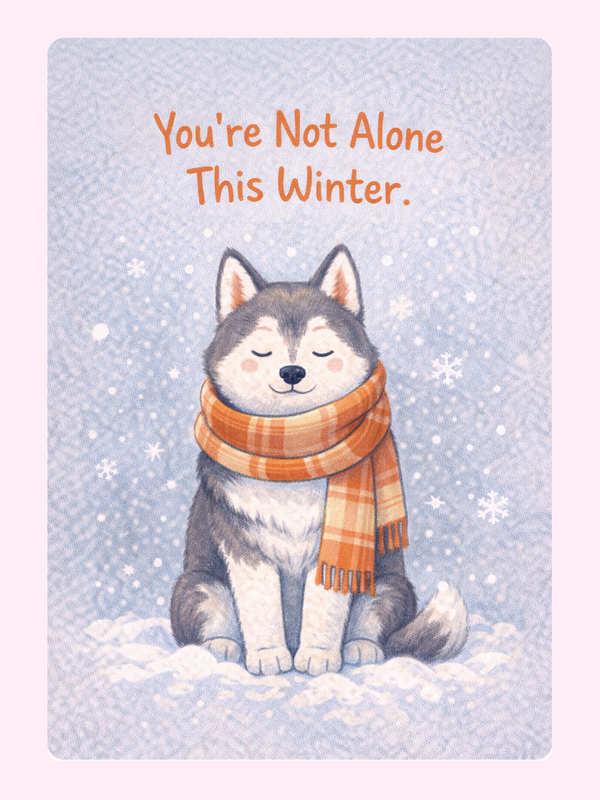 Winter Dog Cake Card, just because