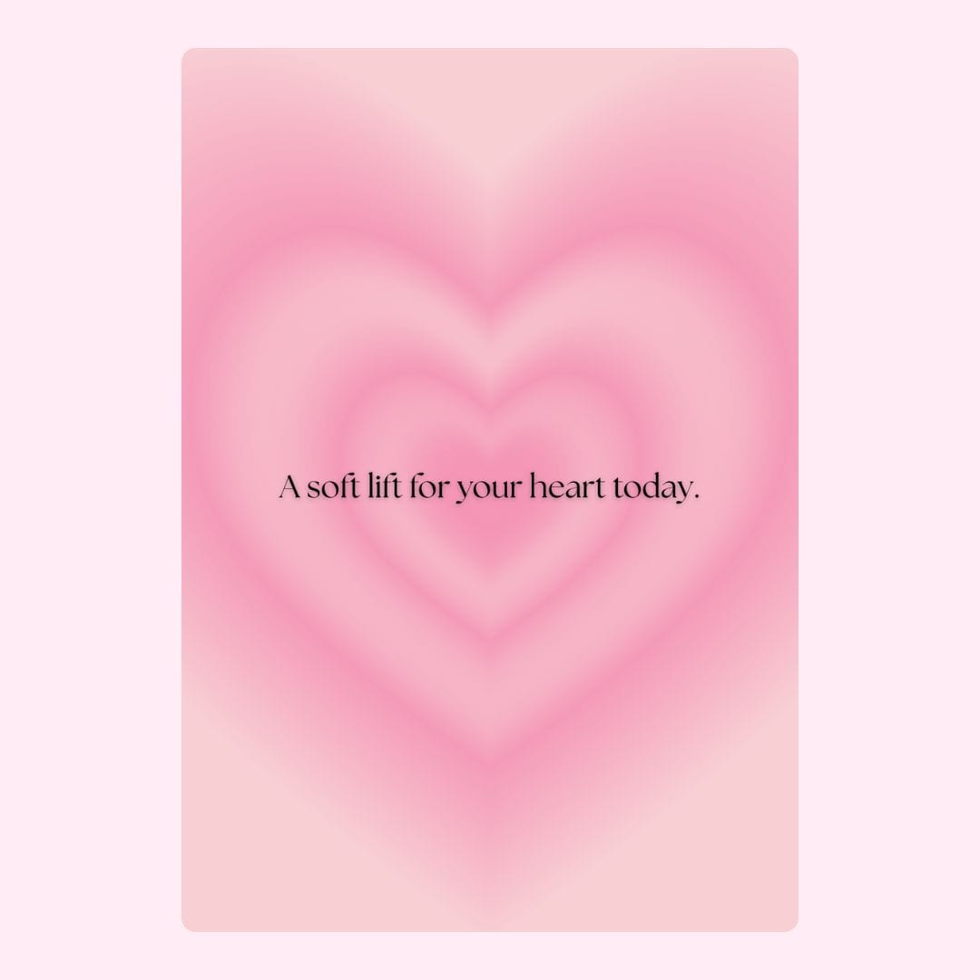 Pink heart with soft lift message