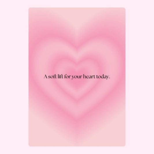 Pink heart with soft lift message
