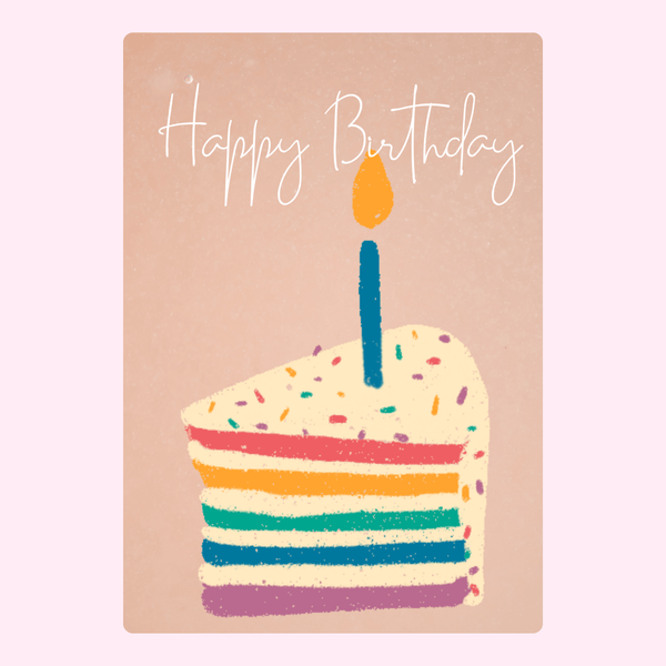 Rainbow Layered Birthday Cake Card