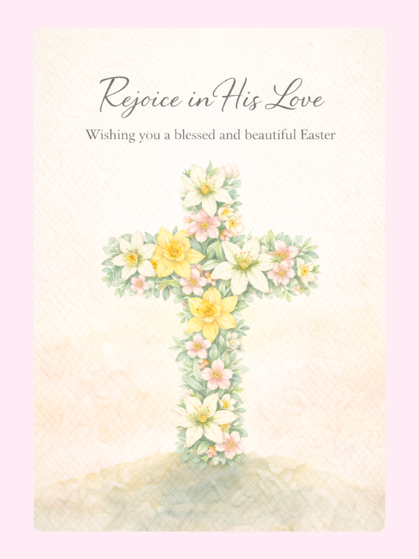 Rejoice in His Love Easter Cake Card