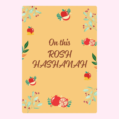 Rosh Hashanah design with fruits.
