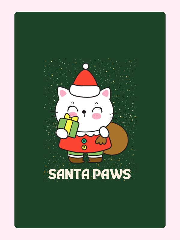 Santa Paws Cake Card, Christmas