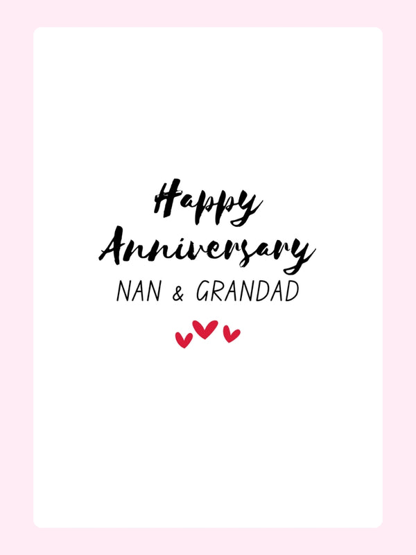 Happy Anniversary Nan And Grandad Cake Card, for grandparents