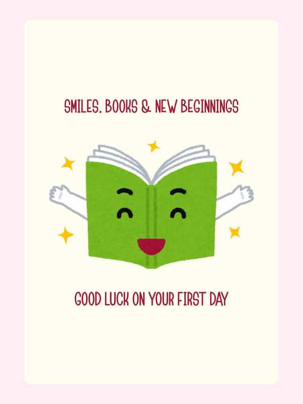 Good Luck On Your First Day Cake Card