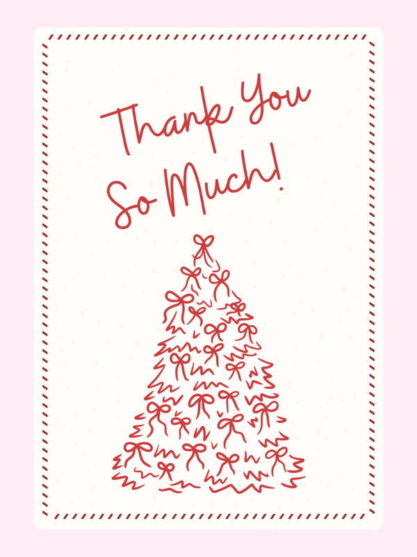 Thank You Ribbon Tree Cake Card