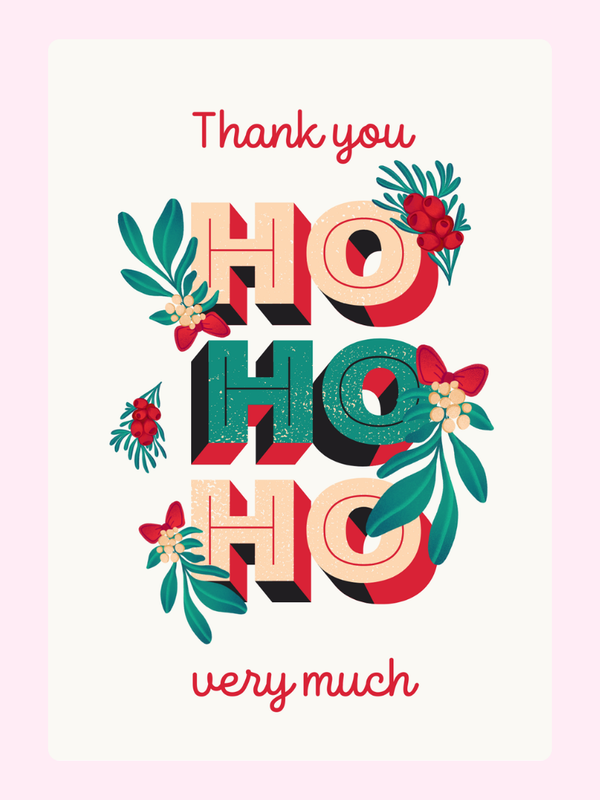 Thank You Ho Ho Ho Cake Card