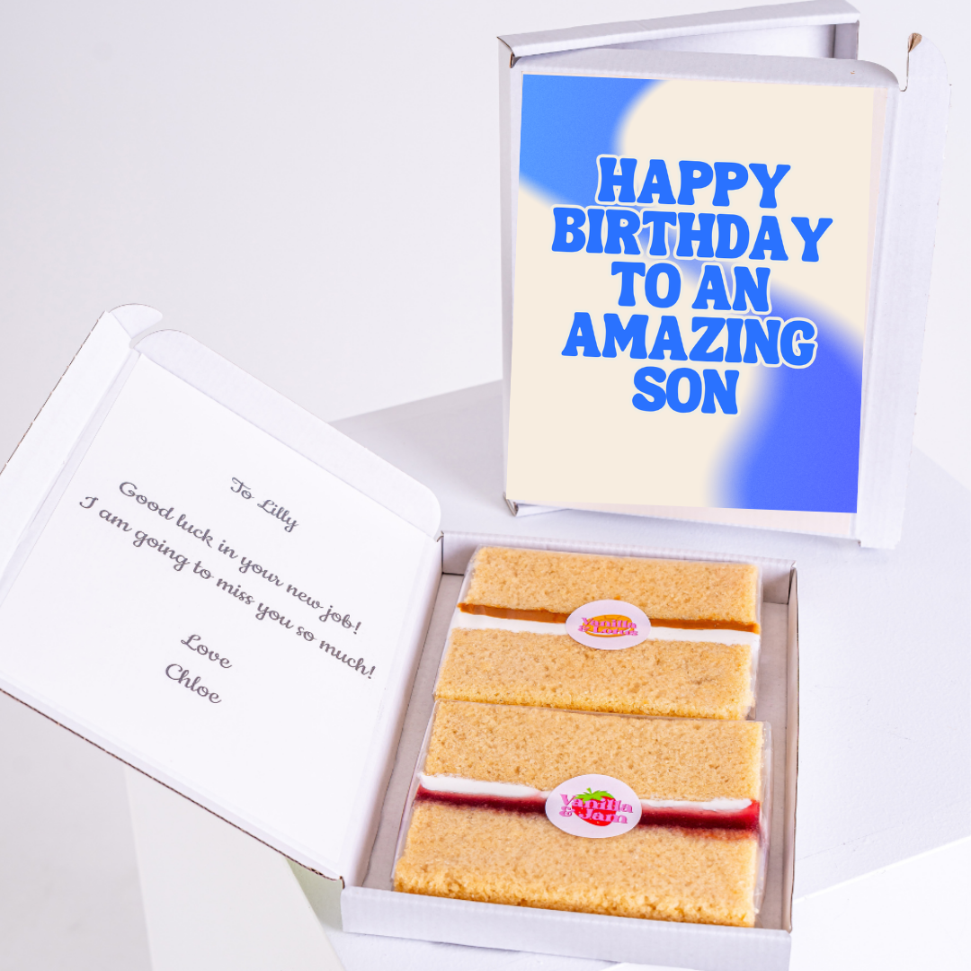 Birthday cake & message for son, Happy Birthday design