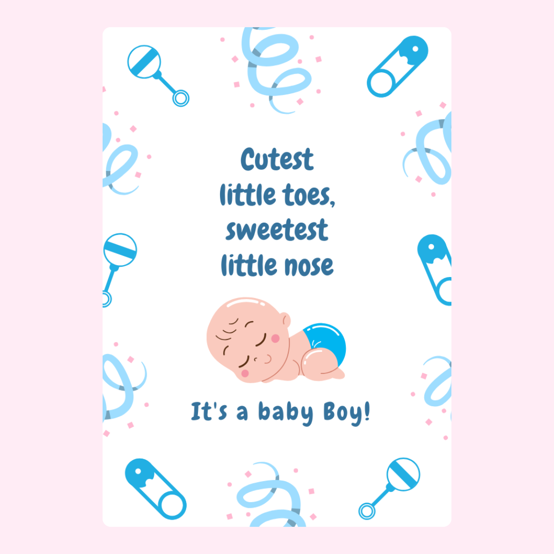 Baby boy announcement card