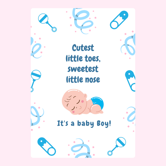 Baby boy announcement card