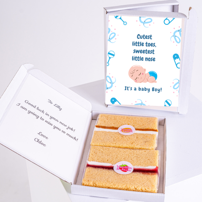 Baby boy gift box with cake & card