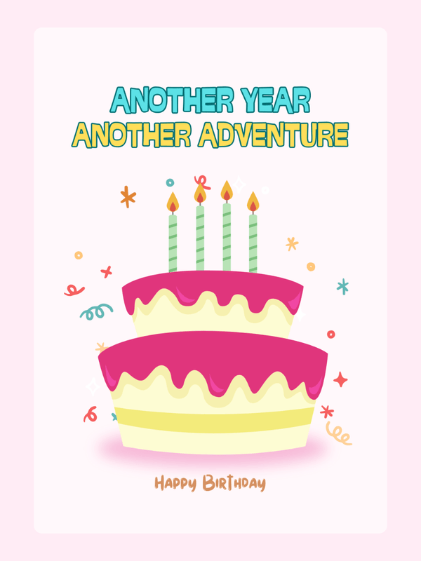 Another Adventure Cake Card, birthday
