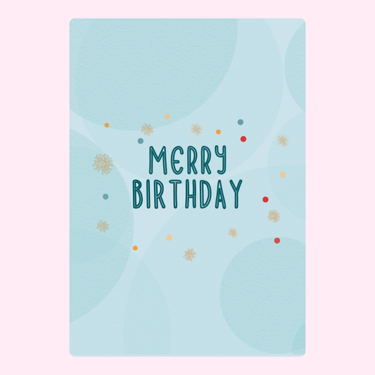Merry Birthday card - blue design