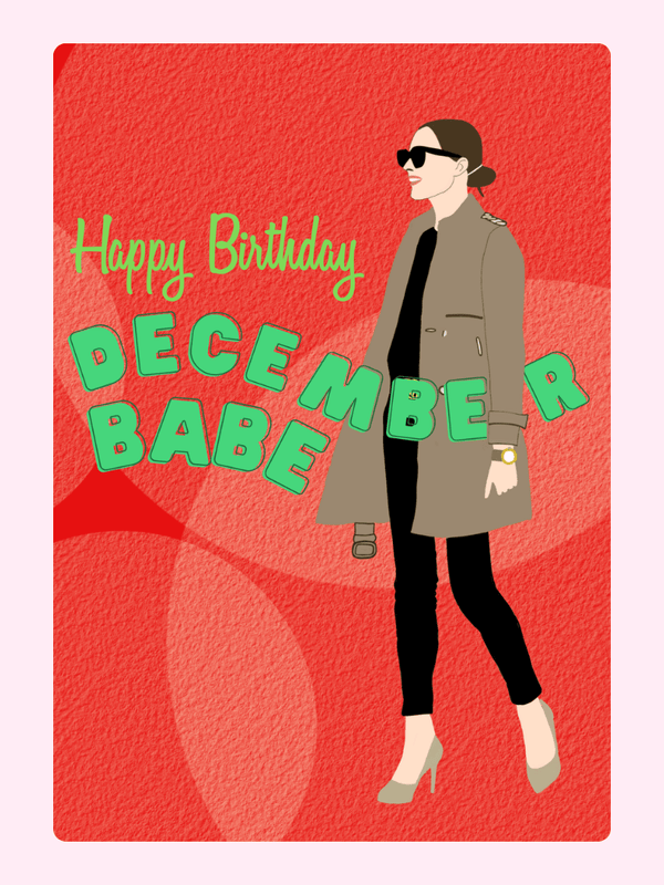 December Babe Cake Card, birthday