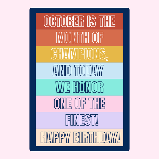 Happy Birthday October Champion Design