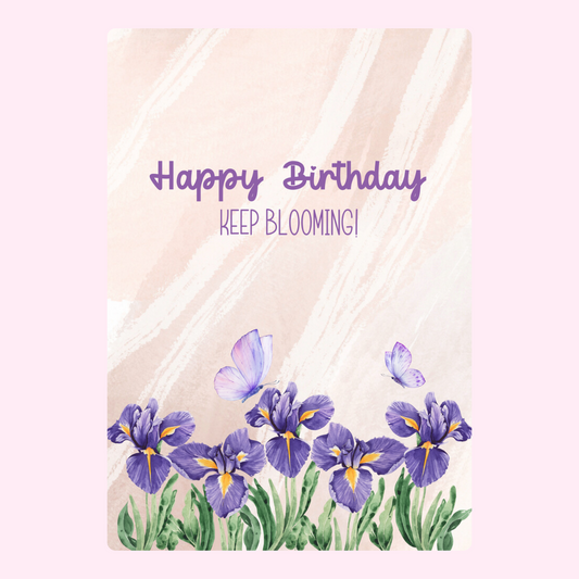 Purple floral birthday design