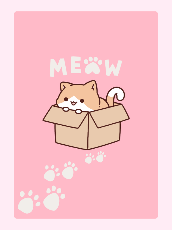 Cute cat in a box illustration, design from Nov 22, 2024
