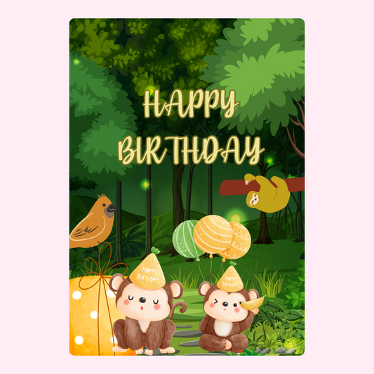 Happy Birthday jungle card, created Nov 23, 2024