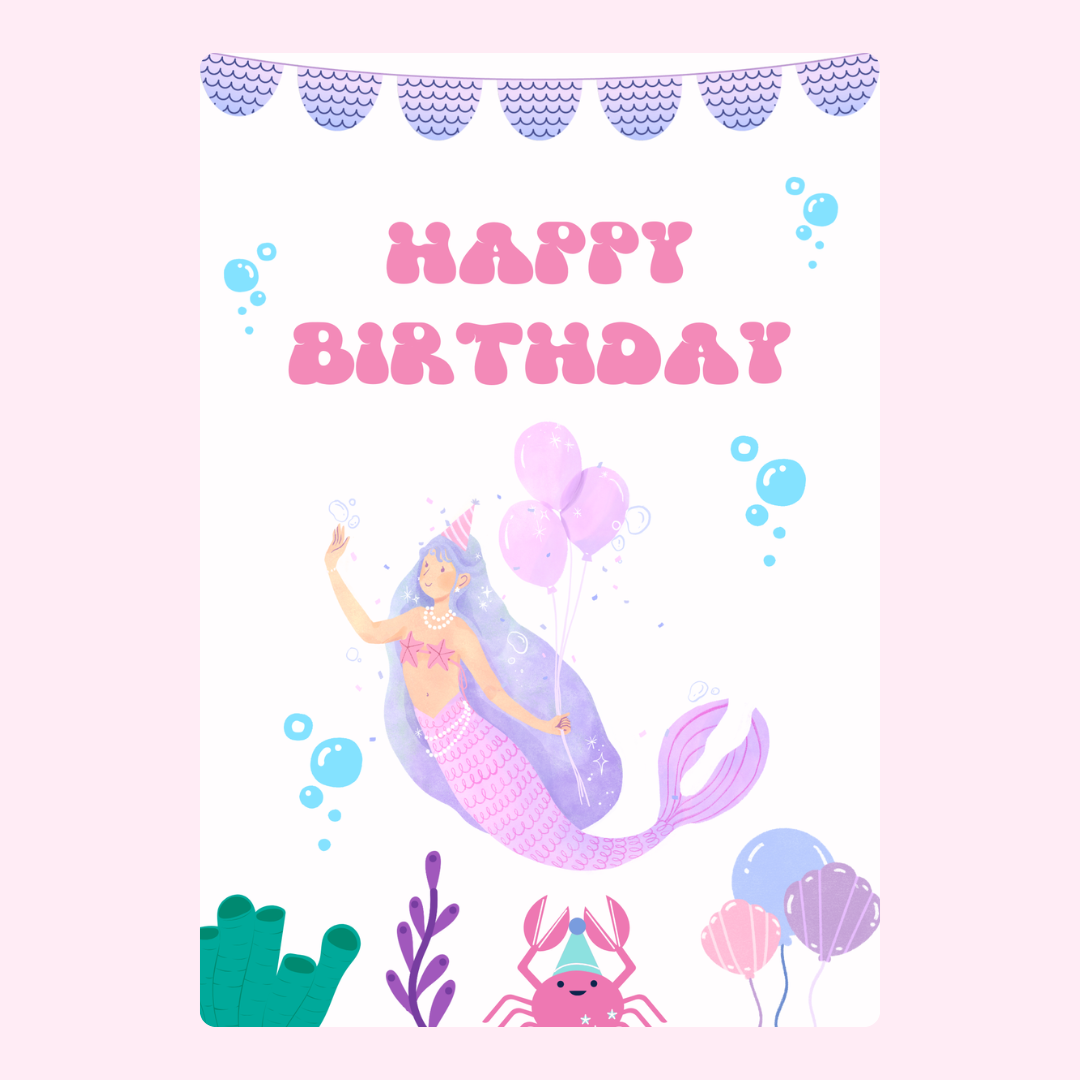 Happy Birthday mermaid card, design from Nov 23, 2024