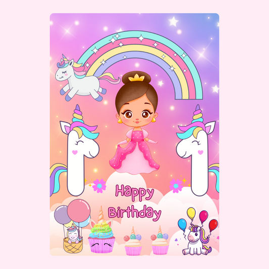 Happy 1st Birthday Princess & Unicorns