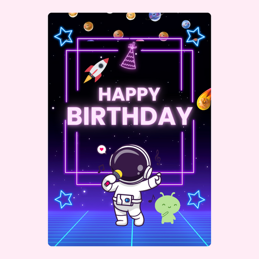 Happy Birthday space-themed design, November 23, 2024