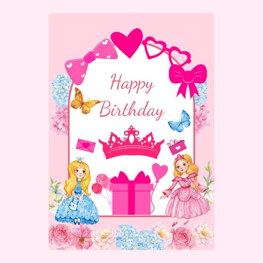 Happy Birthday princess card, designed Nov 23, 2024.