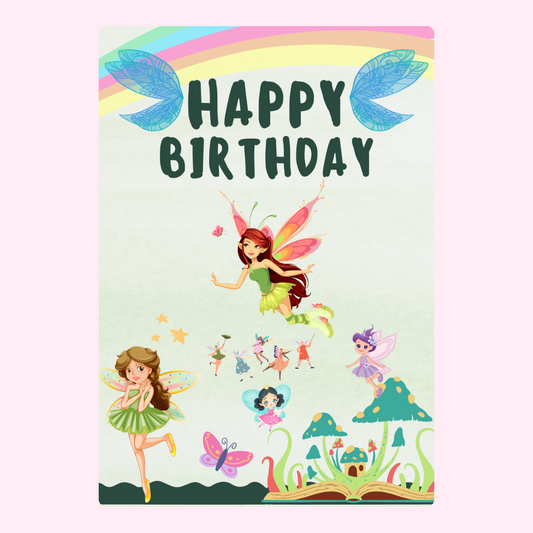 Happy birthday fairy card design