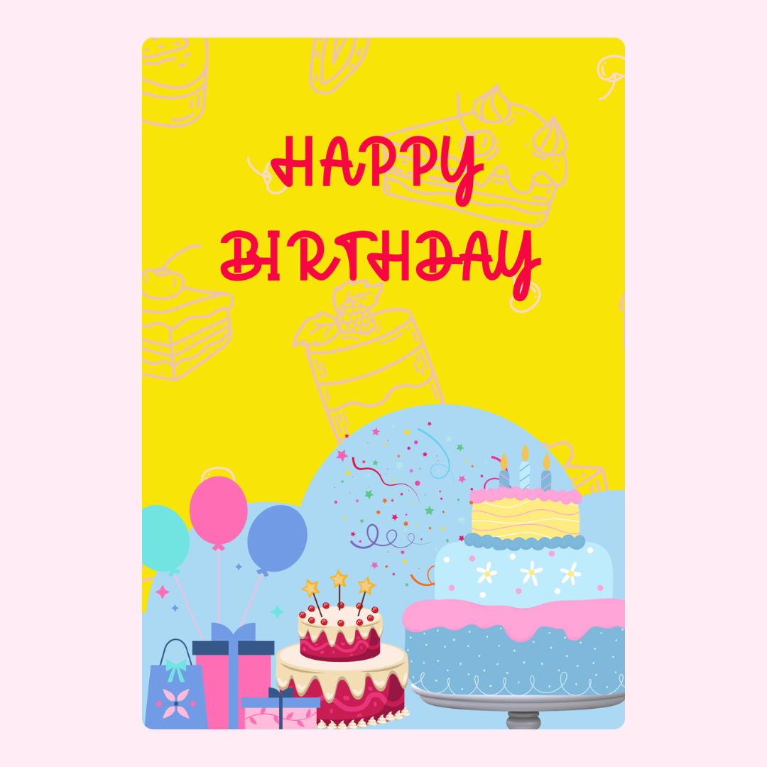 Happy Birthday card design, Nov 23, 2024