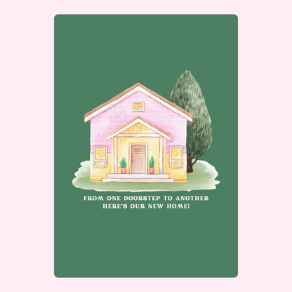 New home announcement card design