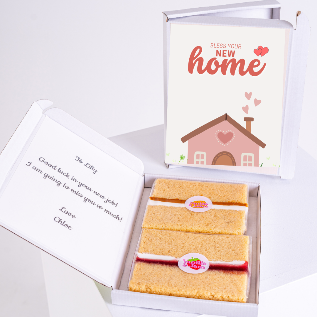New home cake gift box with card