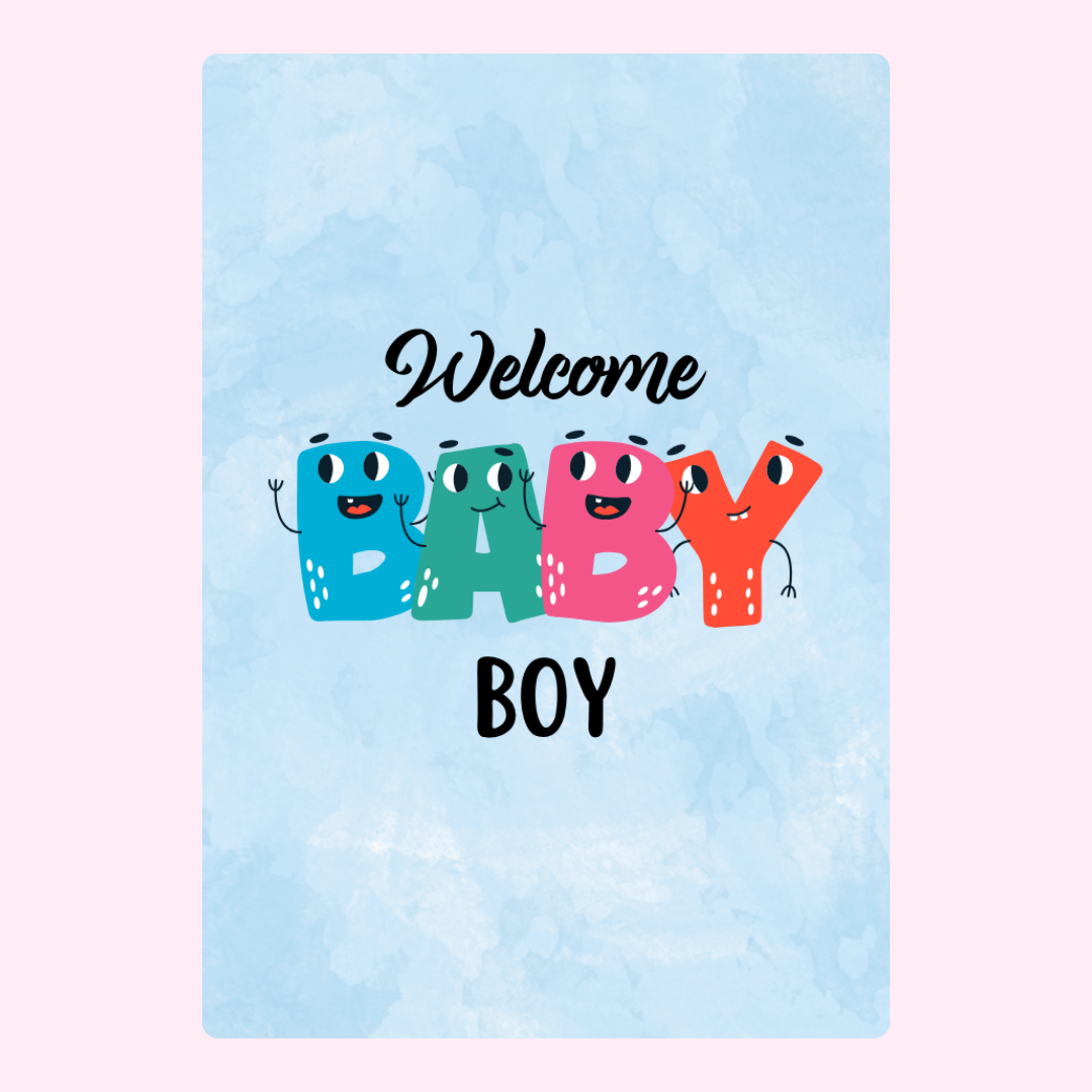 Welcome Baby Boy card design