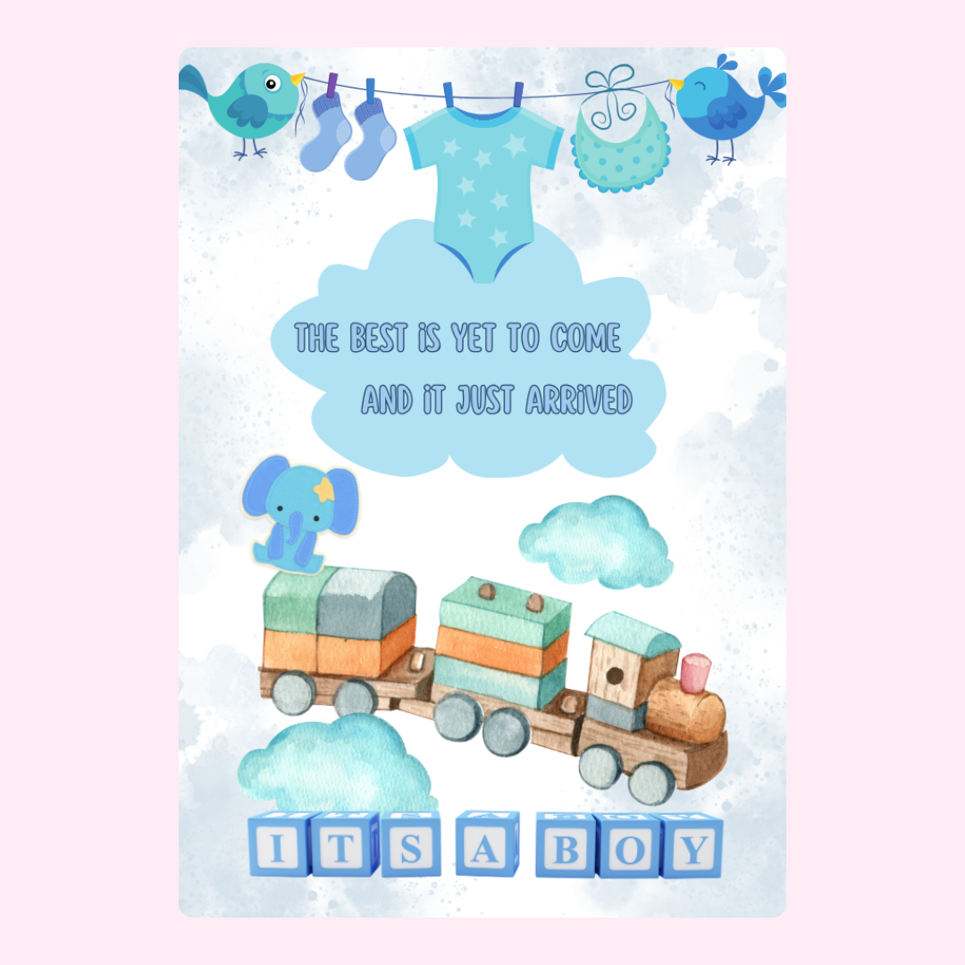 Baby boy announcement design