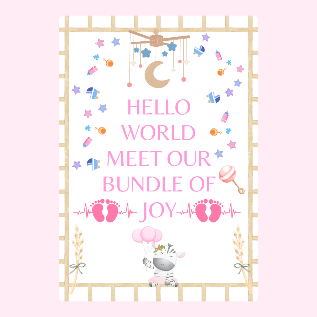 Baby announcement design, Hello World, Bundle of Joy, 2024