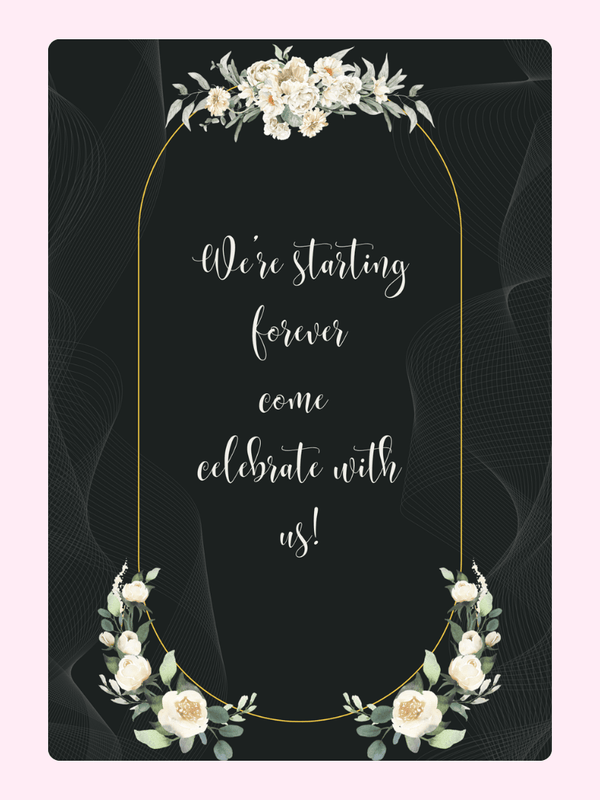 Wedding invitation with floral design