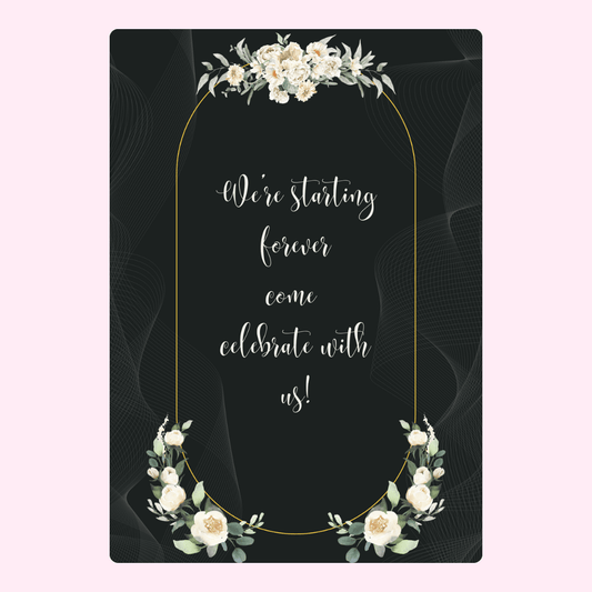 Wedding invitation with floral design