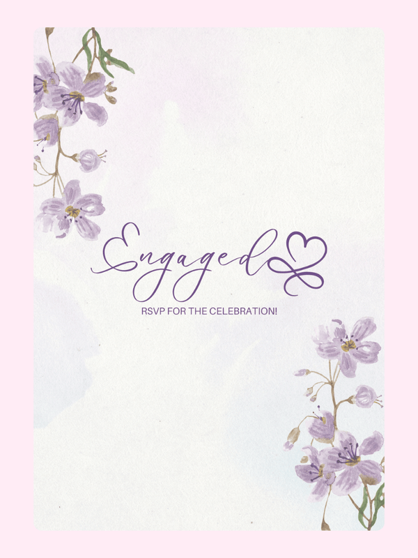 Engagement invitation with floral design