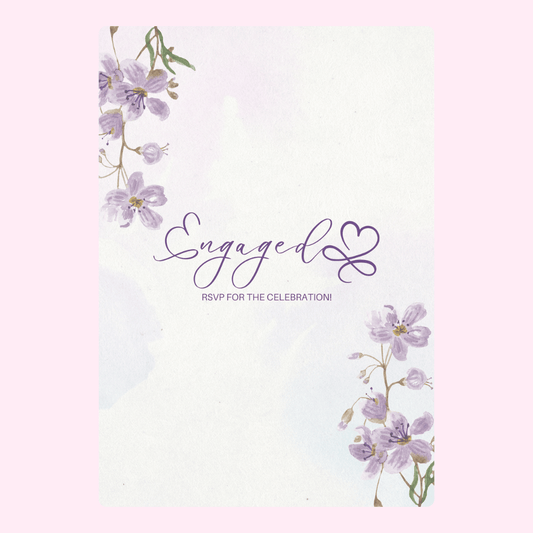Engagement invitation with floral design