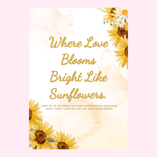 Sunflower wedding invitation, Where Love Blooms
