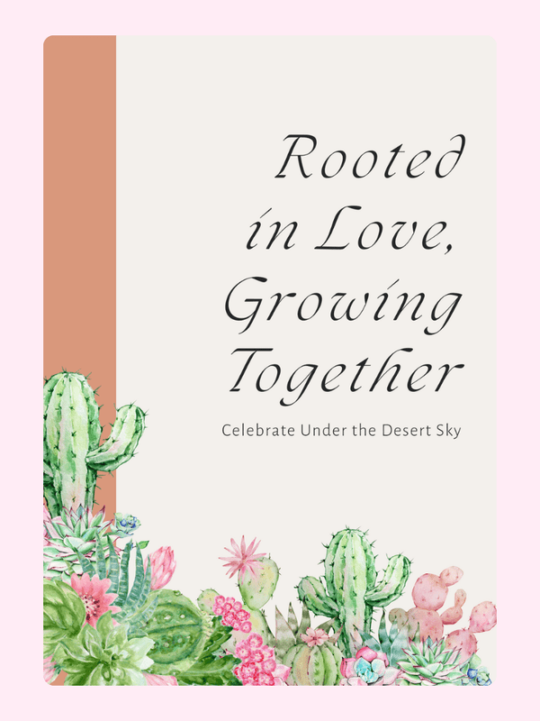 Rooted in Love design featuring cacti, growing together.