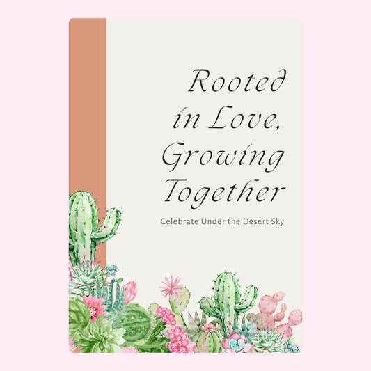 Rooted in Love design featuring cacti, growing together.